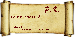 Payer Kamilló névjegykártya