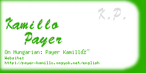 kamillo payer business card
